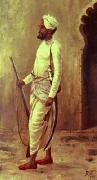 Raja Ravi Varma Rajaputra soldier oil painting on canvas